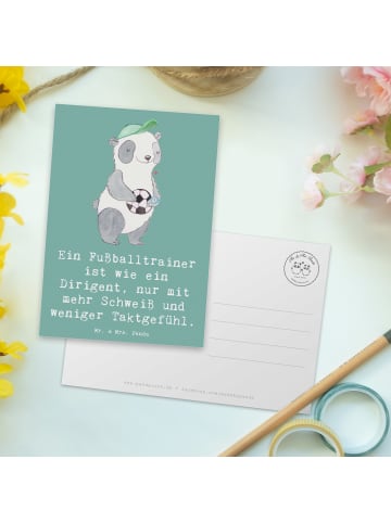 Mr. & Mrs. Panda Wanddeko Fußballtrainer Dirigent mit Spruch in Meeresbrise