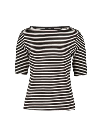 Zero  Basic Shirt mit U-Boot-Ausschnitt in Black/Cream