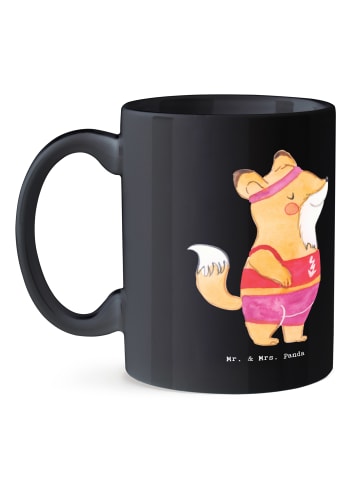 Mr. & Mrs. Panda Motivtasse Tischtennis Trainerin Kunstwerk mit ... in Schwarz