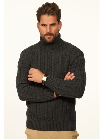 DAILY COTTON Strickpullover - als Grobstrick Pulli mit Zopfmuster für Herren in Anthra