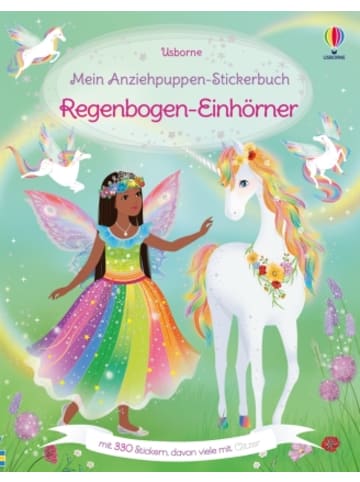 Usborn Buch - Mein Anziehpuppen-Stickerbuch: Regenbogen-Einhörner