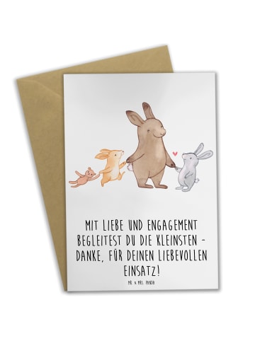 Mr. & Mrs. Panda Grußkarte Liebevolle Erzieher mit Spruch in Weiß