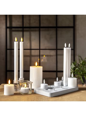 STAR Trading LED Kerzen ,Flamme Charge mit Ladestation, 11er Set Kerzen-Mix, flack