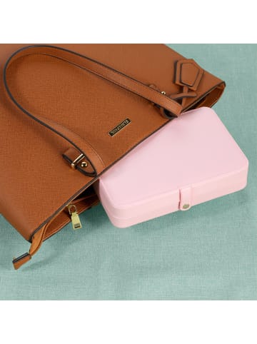 relaxdays Schmuckkästchen in Rosa - (B)21 x (H)4,5 x (T)14,5 cm