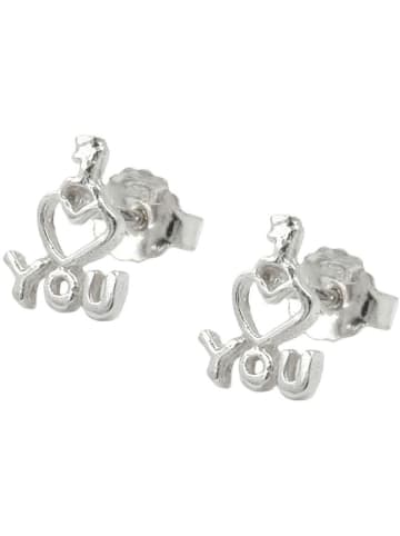 Gallay Ohrstecker Ohrring 9x7mm I LOVE YOU Silber 925 in silber