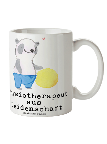 Mr. & Mrs. Panda Tasse Physiotherapeut Leidenschaft mit Spruch in Weiß