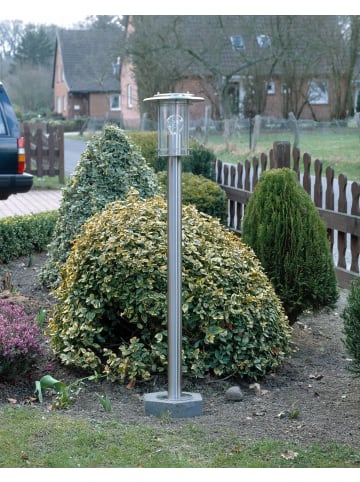 Brilliant Außenstandleuchte York ⌀ 20 cm in edelstahl