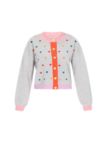myMo Women Cardigan in grey melange multicolor