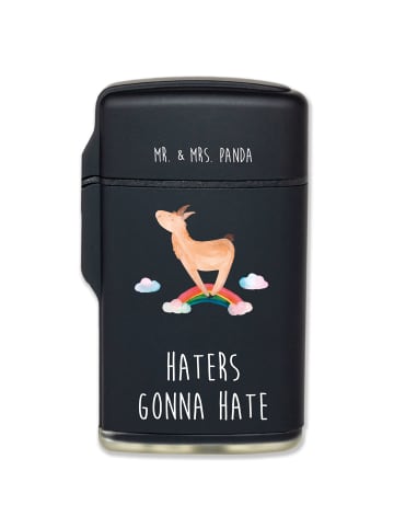 Mr. & Mrs. Panda Feuerzeug Lama Regenbogen mit Spruch in Schwarz