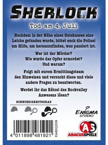 Abacusspiele Sherlock Tod am 4. Juli in Mehrfarbig ab