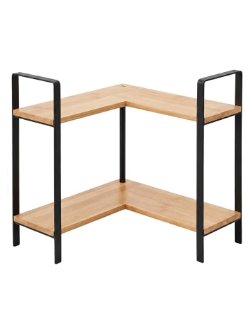 relaxdays Arbeitsplatten-Regal in Natur/ Schwarz - (B)30 x (H)33 x (T)30 cm