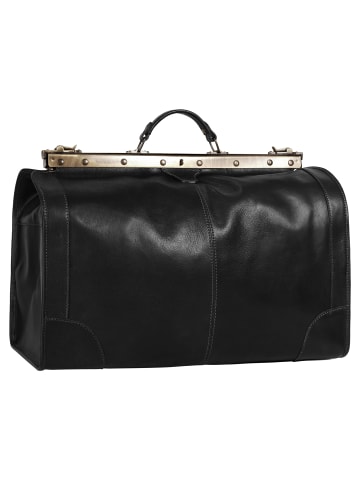 piké Doktortasche / Reisetasche LOMBARDIA GRANDE echt Leder in schwarz