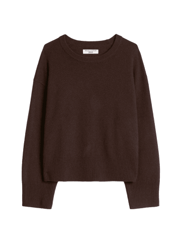 Marc O'Polo DENIM Oversize Strickpullover aus Merinowolle in Espresso Brown