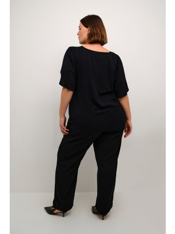 KAFFE curve Kurzarm-Bluse KCmirana in Black Deep