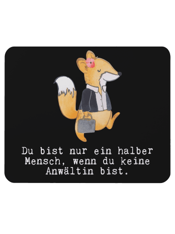 Mr. & Mrs. Panda Mauspad Anwältin Herz mit Spruch in Schwarz