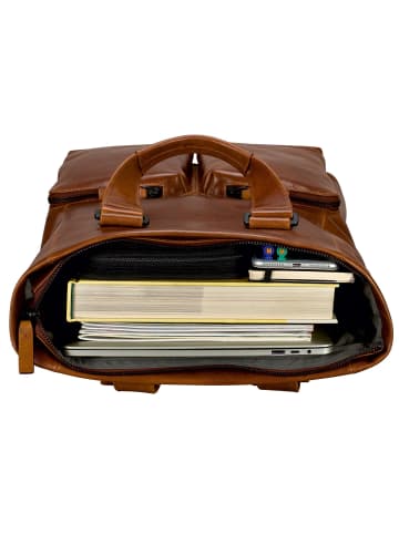 Leonhard Heyden Porto Business-Rucksack Leder 40 cm braun