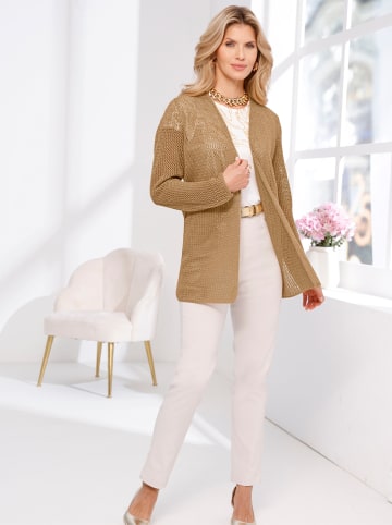 Sieh an! Ajourstrickjacke in camel