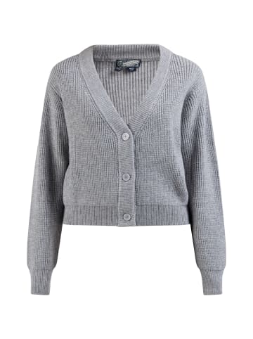 DreiMaster Damen Strickjacke Mit Knöpfen in Grau Melange