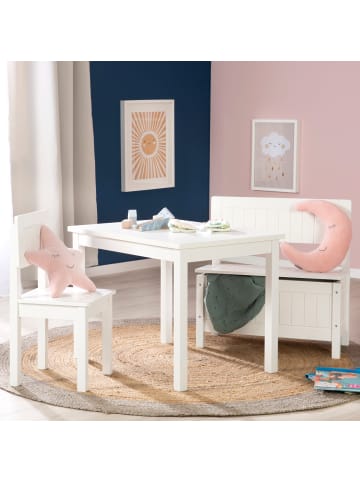 roba Kinderstuhl, Holz weiß lackiert, mit Lehne, Sitzhöhe 31 cm