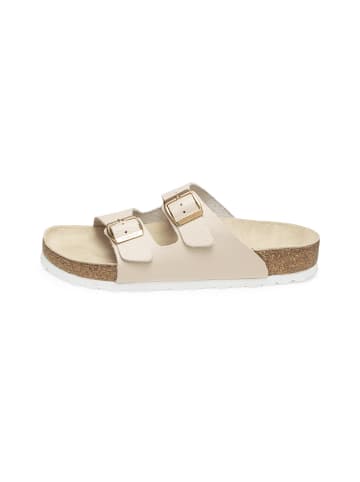 VITAFORM Vollrindleder Pantoletten in creme