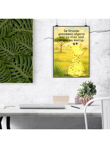 Mr. & Mrs. Panda Poster Giraffe Zufrieden Design mit Spruch in Weiß