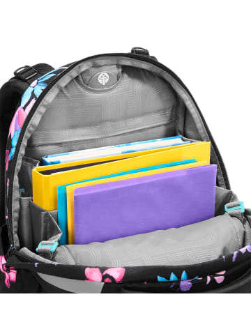 Coocazoo Schulrucksack-Set MATE "Floral Artnight" 2-tlg. in Schwarz