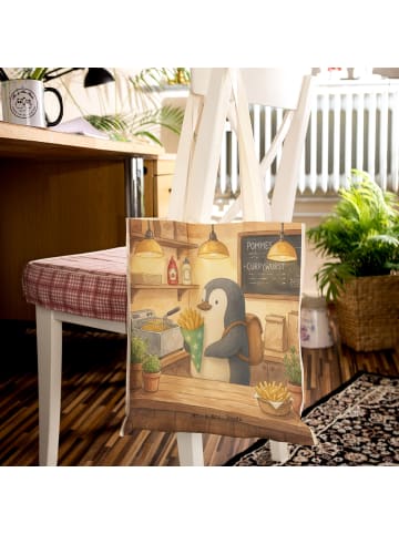 Mr. & Mrs. Panda Tasche Pinguin Pommestüte Design ohne Spruch in Weiß
