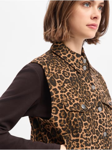 Marie Lund Weste in braun schwarz - 0001