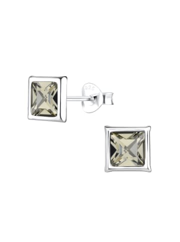 Alexander York Ohrringe, Ohrstecker VIERECK black-diamond in 925 Sterling Silber, 2-tlg.