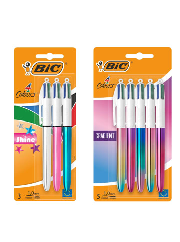 Bic BIC 4 Colours Kugelschreiber Bundle – 8 Stück (3x Shine + 5x Gradient