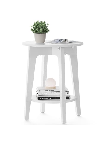 VASAGLE Beistelltisch Maezo in Weiß - (B)40 x (H)50 x (T)40 cm
