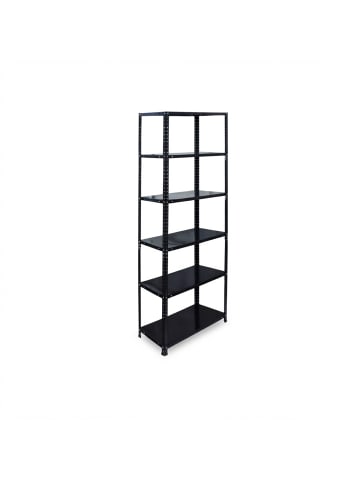 relaxdays Lagerregal in Schwarz - (B)75 x (H)150 x (T)30 cm