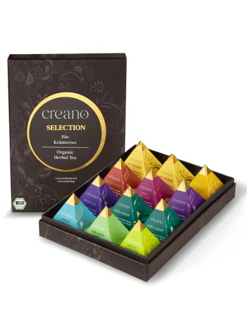 Creano Premium Bio Kräutertee Geschenkset - 12 Pyramiden-Teebeutel in 9 Sorten