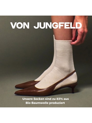 von Jungfeld Socken Fine Ribbed in Ecru White