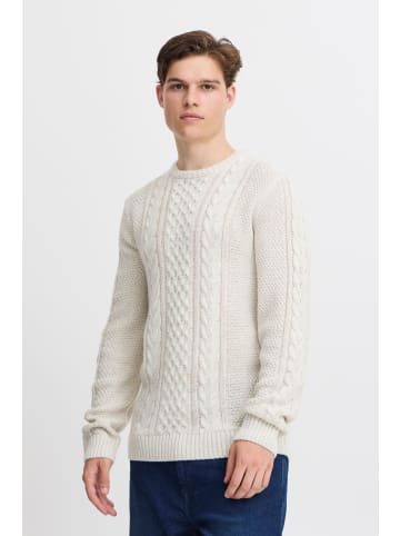 BLEND Strickpullover BHPullover 20717439 klassischer Grobstrick-Pullover mit Rundhalsausschnitt in Weiß