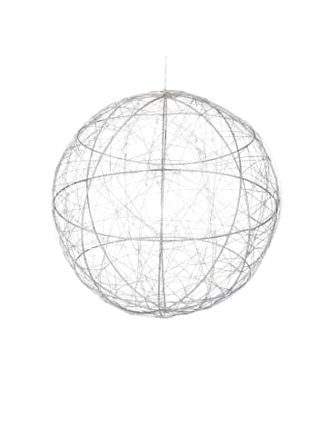 relaxdays LED Dekokugel in Silber - Ø 30 cm