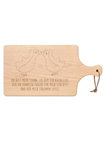 Mr. & Mrs. Panda Brotzeitbrett Pinguin Liebe mit Spruch in Transparent