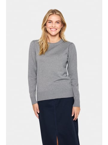 SAINT TROPEZ Strickpullover MilaSZ Gerade Passform in Mist Grey Melange
