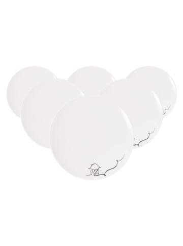 Villeroy & Boch 6er Set Frühstücksteller Statement Lines in Weiß ø 21,2 cm in weiß