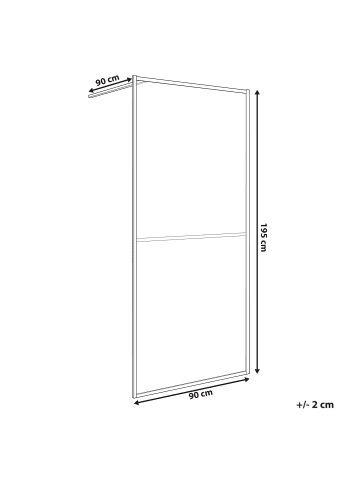 Beliani Duschwand ACULEO in Schwarz - (W) 90 x (H) 195 cm