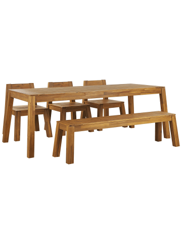 Beliani 5-tlg Gartentisch Set LIVORNO in Braun