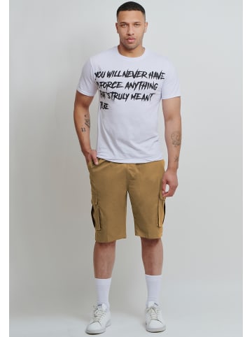 Forbest Cargo Bermuda Shorts Kurze Freizeit Hose mit Tunnelzug in Hellbraun