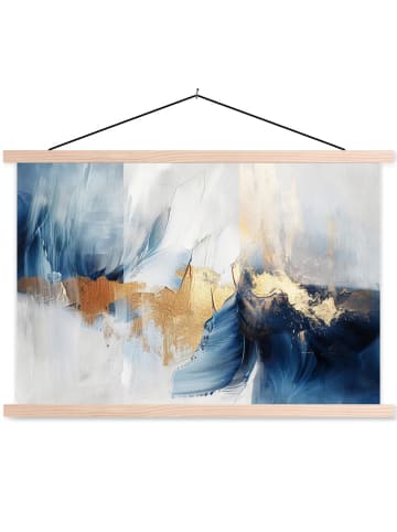 MuchoWow Poster mit Leiste Abstrakt gold