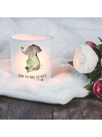 Mr. & Mrs. Panda Deko Windlicht Elefant Biene mit Spruch in Transparent
