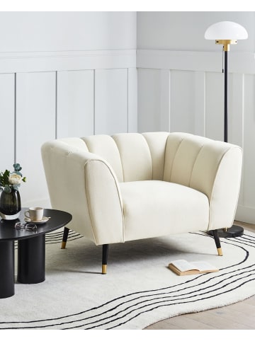 Beliani Sessel ORSTA in Beige/Schwarz/Gold - (W) 112 x (H) 73 x (L) 85 cm