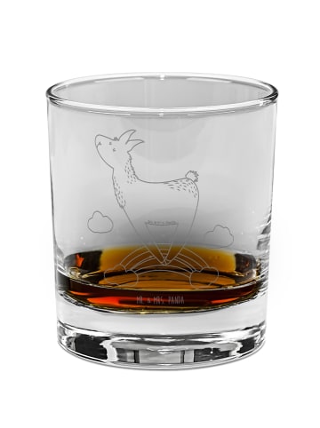 Mr. & Mrs. Panda Whiskeyglas Lama Regenbogen ohne Spruch in Transparent