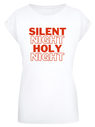 F4NT4STIC T-Shirt Silent Night Holy Night Weihnachten in weiß