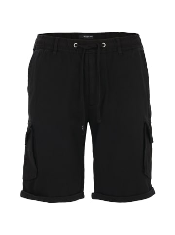 Replay Cargoshorts Garment Dyed Heavy Cotton Jersey in schwarz