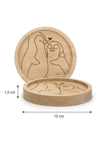 Mr. & Mrs. Panda Untersetzer Pinguine Einschlafen ohne Spruch in Transparent