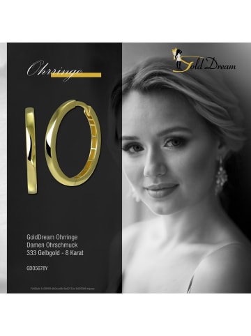 GoldDream Gold, 333er Gelbgold Damen Creolen Simple Ohrring ca. 21mm